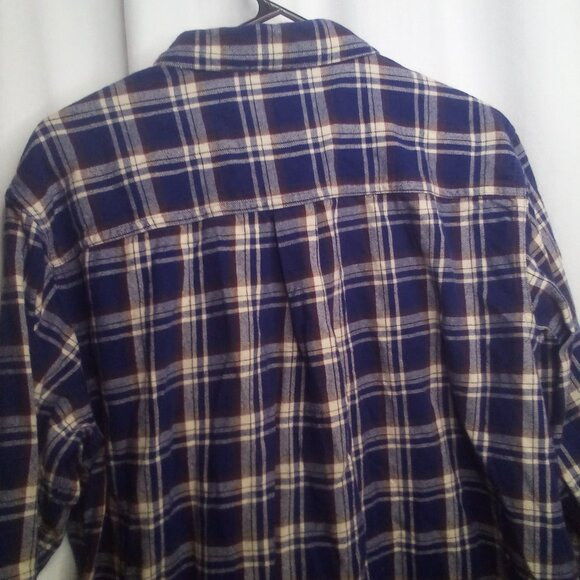 Magellan Shirt 2XL Men Button Down Long Sleeve Flannel Plaid Blue - Picture 4 of 16